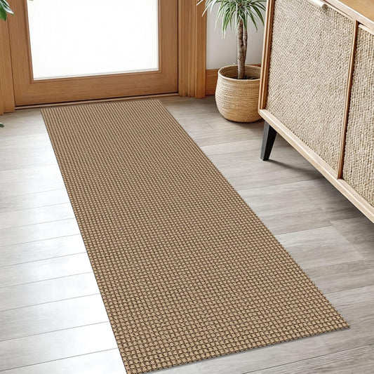 IOHOUZE Washable Runner Rug 2x5 Non Slip Rubber Backed Runners for Hallways Entryway Runner Indoor, Throw Rug Woven Cotton Floor Carpet for Hall Entrance Bedroom, Orange/Tan/Brown