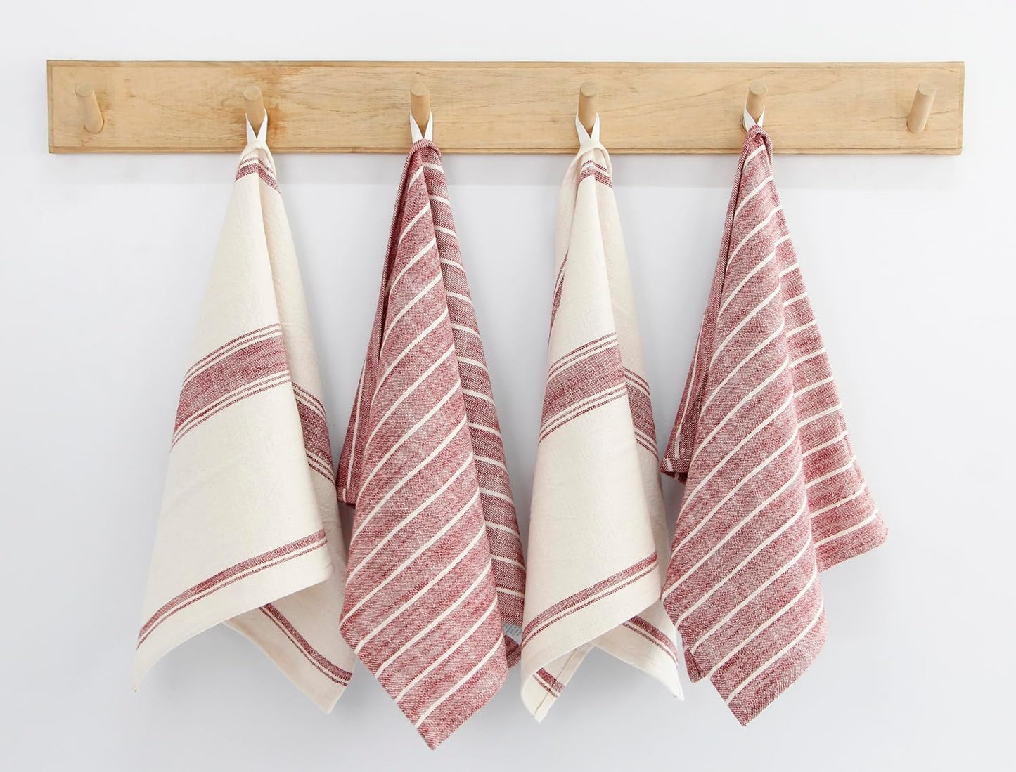 KAF Home Natural Rustic Farmhouse Slubbed Kitchen Towel | 100% Cotton Dish Towel, 18 x 28 Inches | Soft and Absorbent (Wine, 18 x 28-4 Pack)