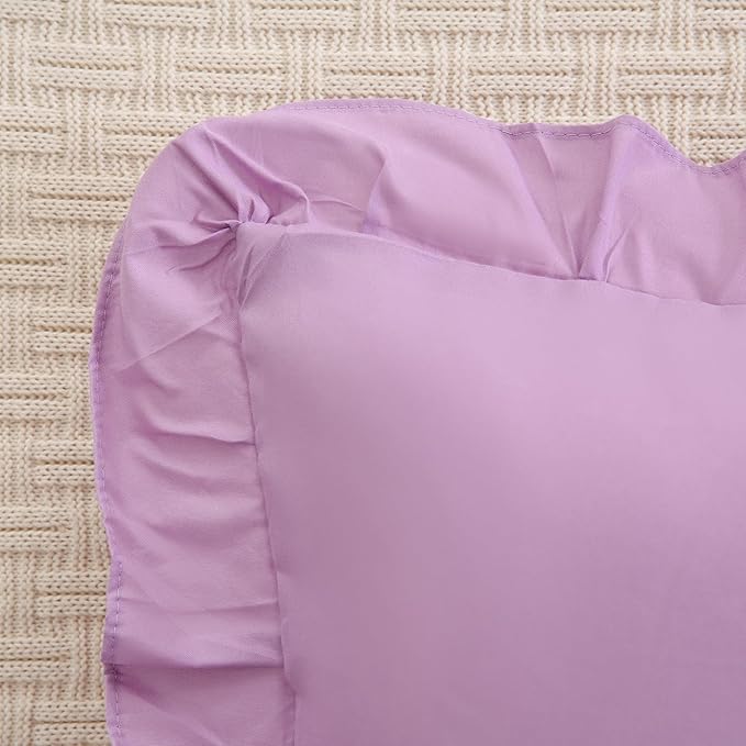 Merryword Lavender Purple Body Pillow Cover 20x54inches Long Pillowcase Ruffled Pillowcases Shabby Chic Ruffled Fringe Decor Body Ruffled Pillow Sham Cute Pillowcase
