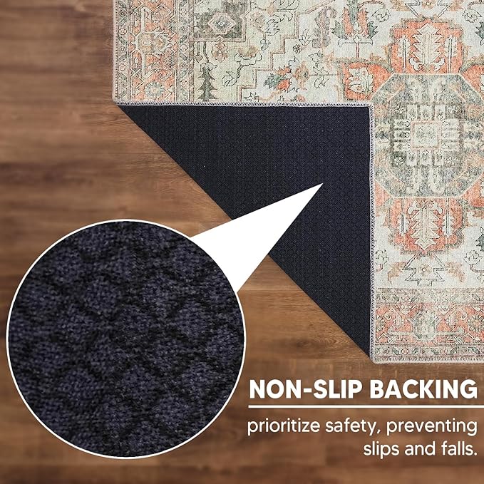 Keen Home Design 3x5 Rug - Machine Washable Entry Rug with Non-Slip Backing, Ideal for Enteryway, Kitchen, Bathroom, Laundry Room - Vintage, Easy Clean, Durable, Low Pile - (3' x 5')