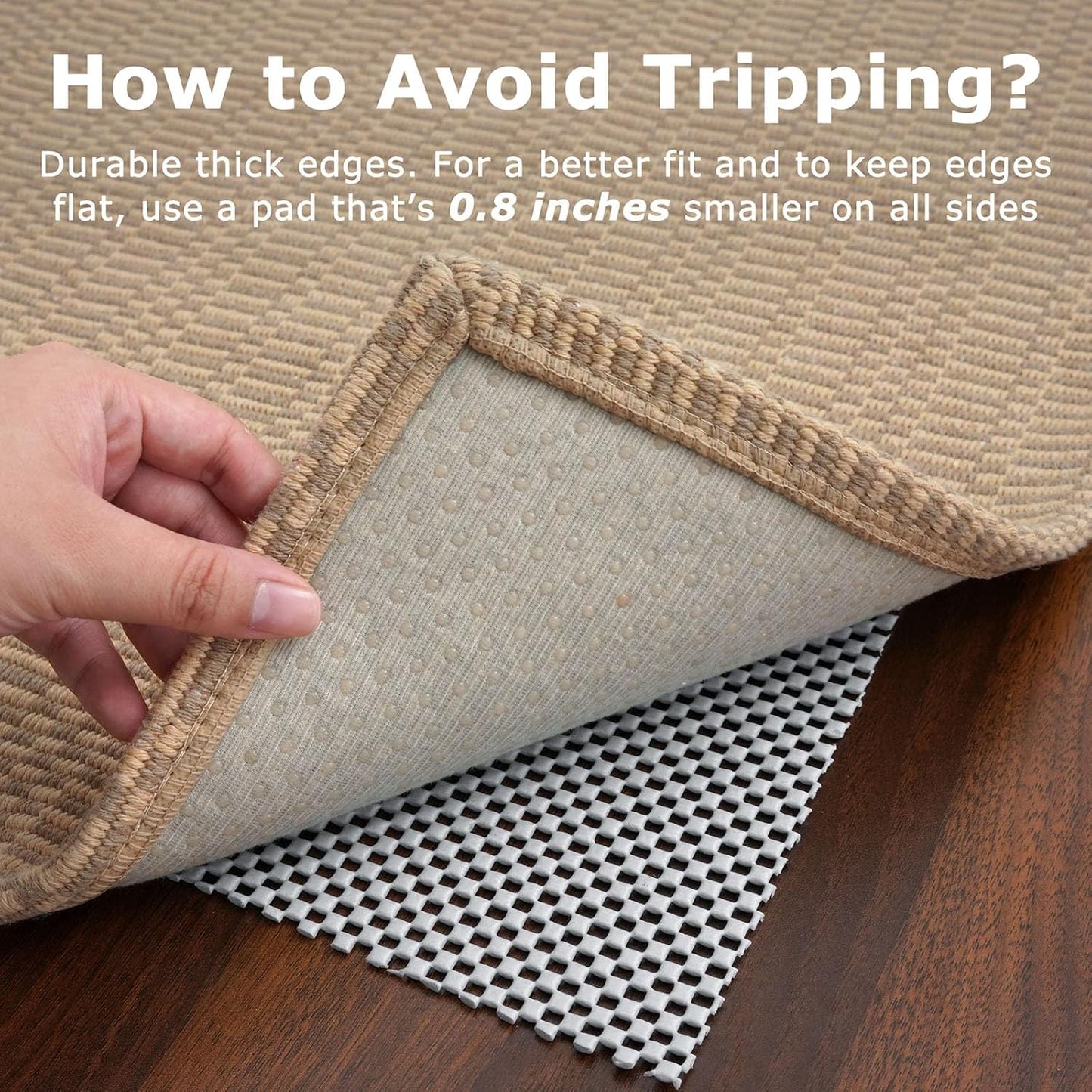 KOZYFLY Washable Runner Rug 2x6 Ft Runners for Hallways Kitchen Runners with Rubber Backing Braided Cotton Entryway Runner Indoor, Carpet for Hallway Kitchen Entryway Bedroom, Beige/Khaki