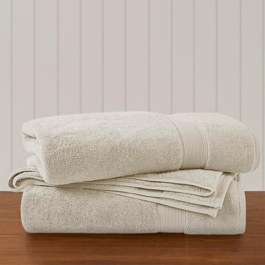 Madison Park 800GSM Bath Sheet Towel Oversized 34" x 68" 2 Pack 100% Cotton Bath Towel Set Highly Absorbent Hotel Spa Quality for Bathroom, Natural