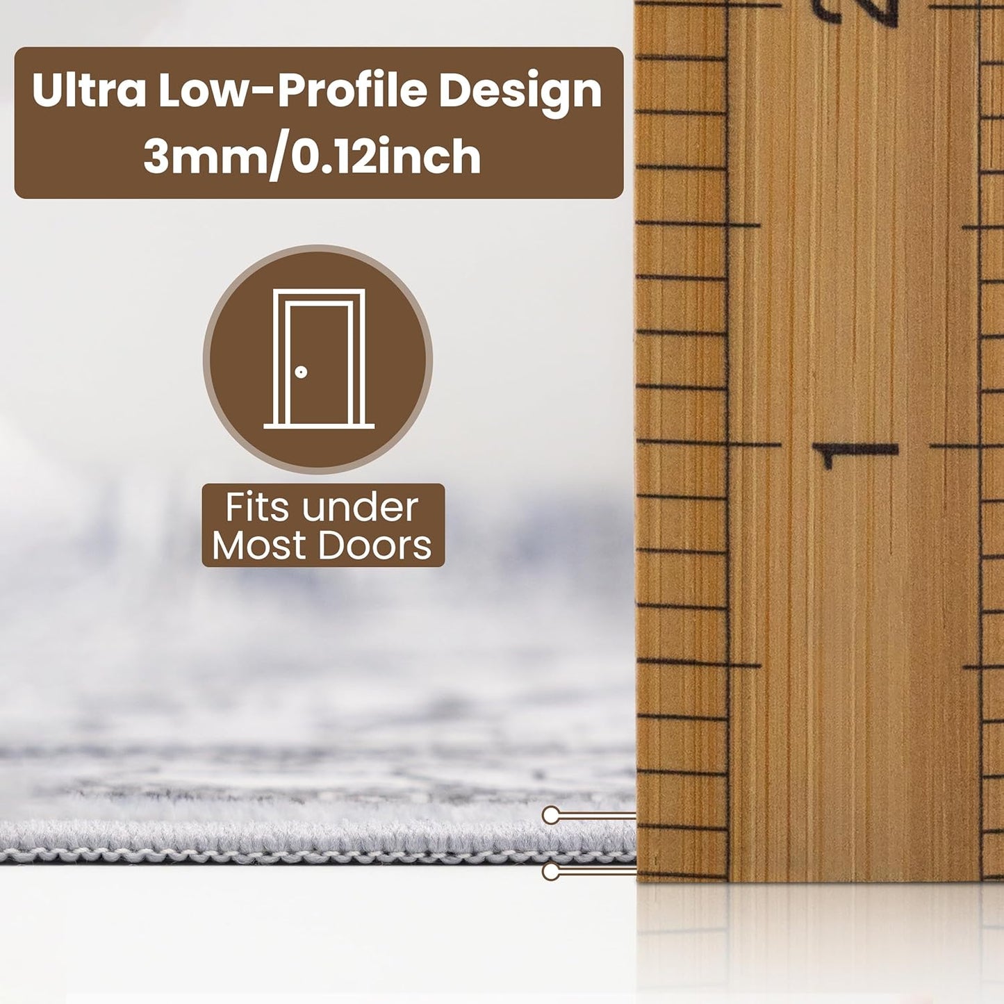 Washable Runner Rug 2.5x8 | Non Slip Rug Runners for Hallways, Entryways, Kitchens, Bathrooms, Bedrooms | Ultra-Soft Flannel Carpet Runners with Rubber Backing (Frosted Graphite, 2.5x8)