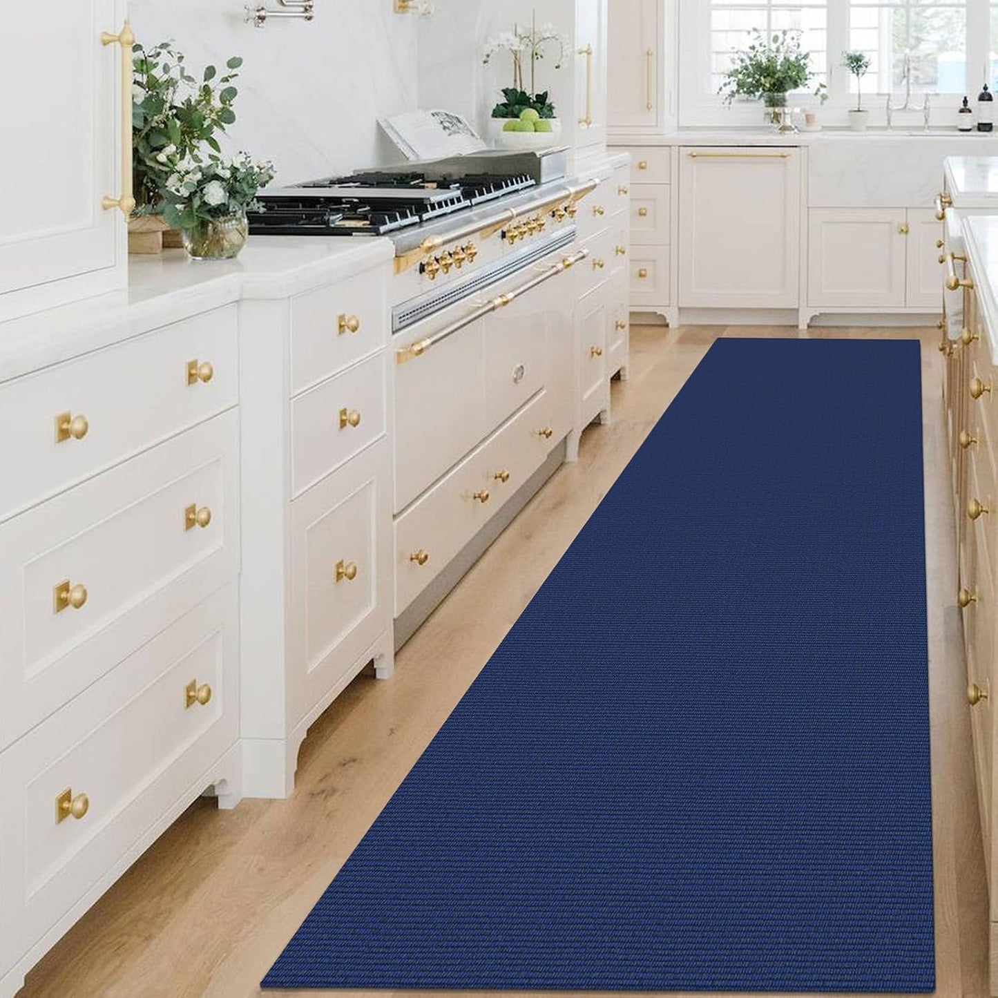 KOZYFLY Washable Runner Rug 3x14 ft Hallway Kitchen Runner Rugs with Rubber Backing Bobo Non Slip Entryway Runner Indoor, Long Carpet Runners for Hall Kitchen Entryway, Royal Blue