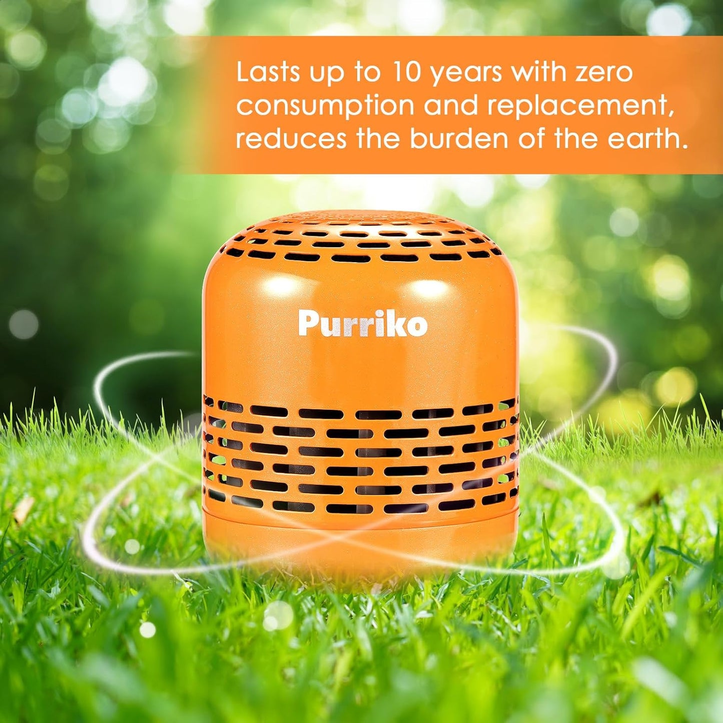 Purriko Refrigerator Deodorizer,Lasts for 10 Years,Refrigerator Odor Eliminator,Fridge Deodorizer,More Effective Than Baking Soda Bamboo Air Purifying Bags,Orange