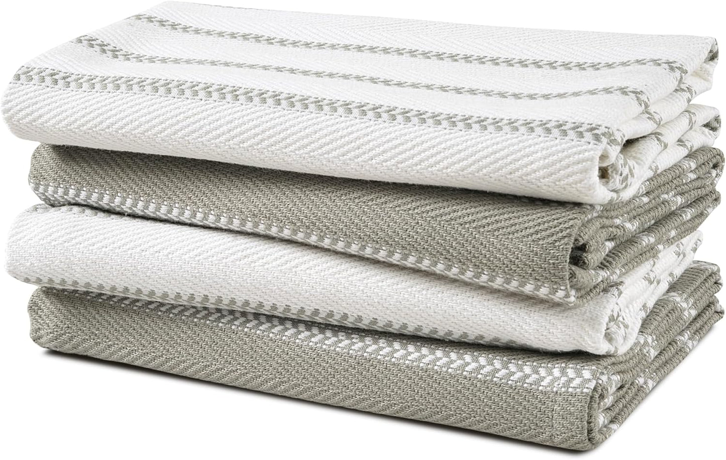 LANE LINEN Kitchen Towels Set - Pack of 4 Cotton Dish Towels for Drying Dishes, 18”x 28”, Absorbent Tea Towels, Quick Drying Kitchen Towel Set - Grey