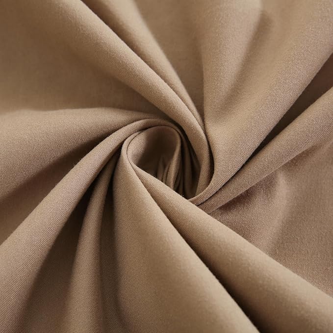 Merryword Taupe Pillowcases King Size Ruffled Pillow Shams Set of 2 Cute Pillowcases Taupe Shabby Chic Pillow Cover 2 Pack