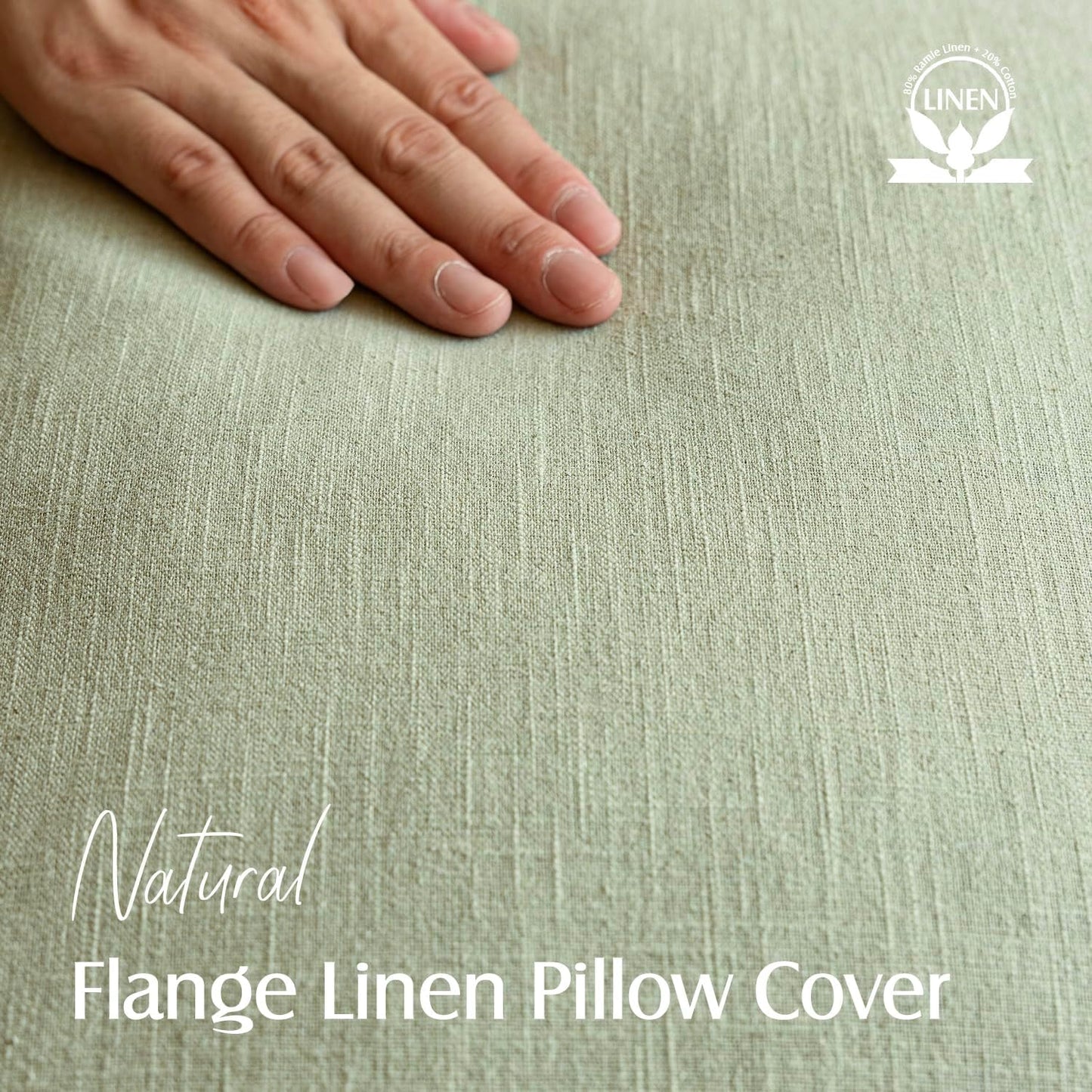 Foindtower Pack of 2, Decorative Linen Solid Throw Pillow Covers Accent Soft Cushion Case Farmhouse Boho Pillowcase for Couch Sofa Chair Bedroom Living Room Home Decor 18 x 18 Inch Light Sage Green