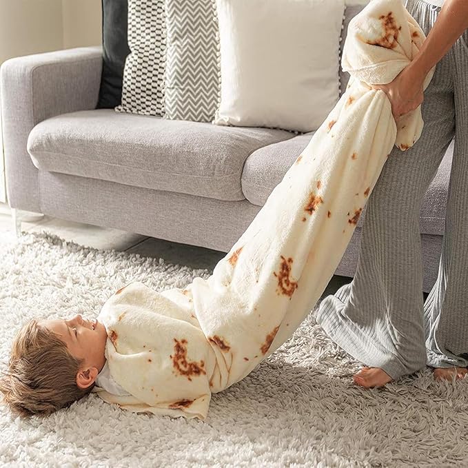 2 Pack Burrito Tortilla Blanket Baby Stuff Shower White Elephant Gifts for Kids Taco Throw Blankets Wrap Newborn Swaddle Toddler Boy Girl Party Novelty Gag Pets Soft Fleece 40in