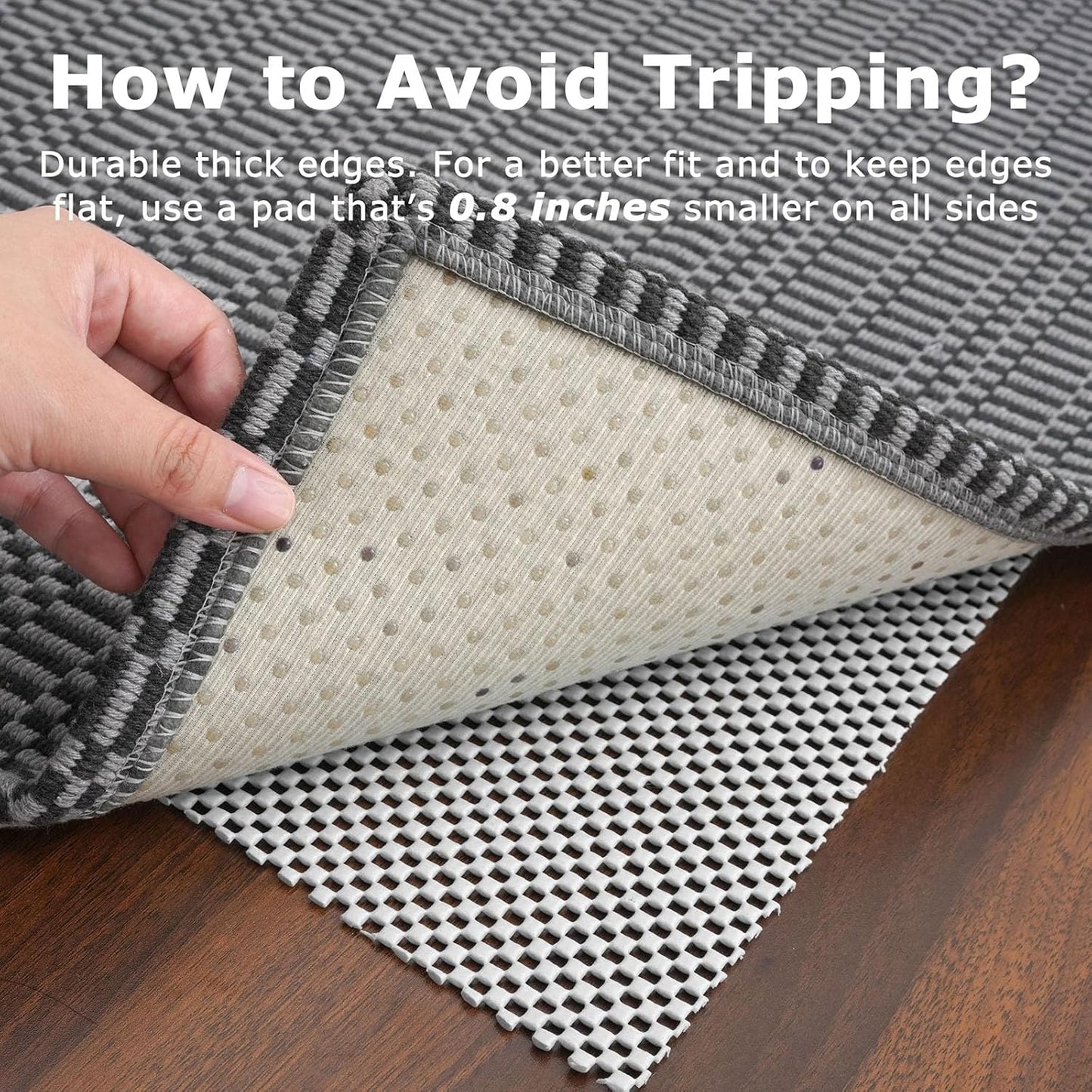 KOZYFLY Washable Runner Rug 2x7 ft Hallway Runner Kitchen Runner Rugs with Rubber Backing Bobo Non Slip Entryway Runner Indoor, Carpet Runners for Hall Entrance Bedroom, Grey/Charcoal Grey