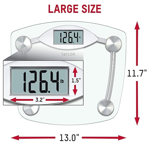 Taylor Precision Products 7506 Digital Scale, Chrome/Glass, iphone, 1 Count