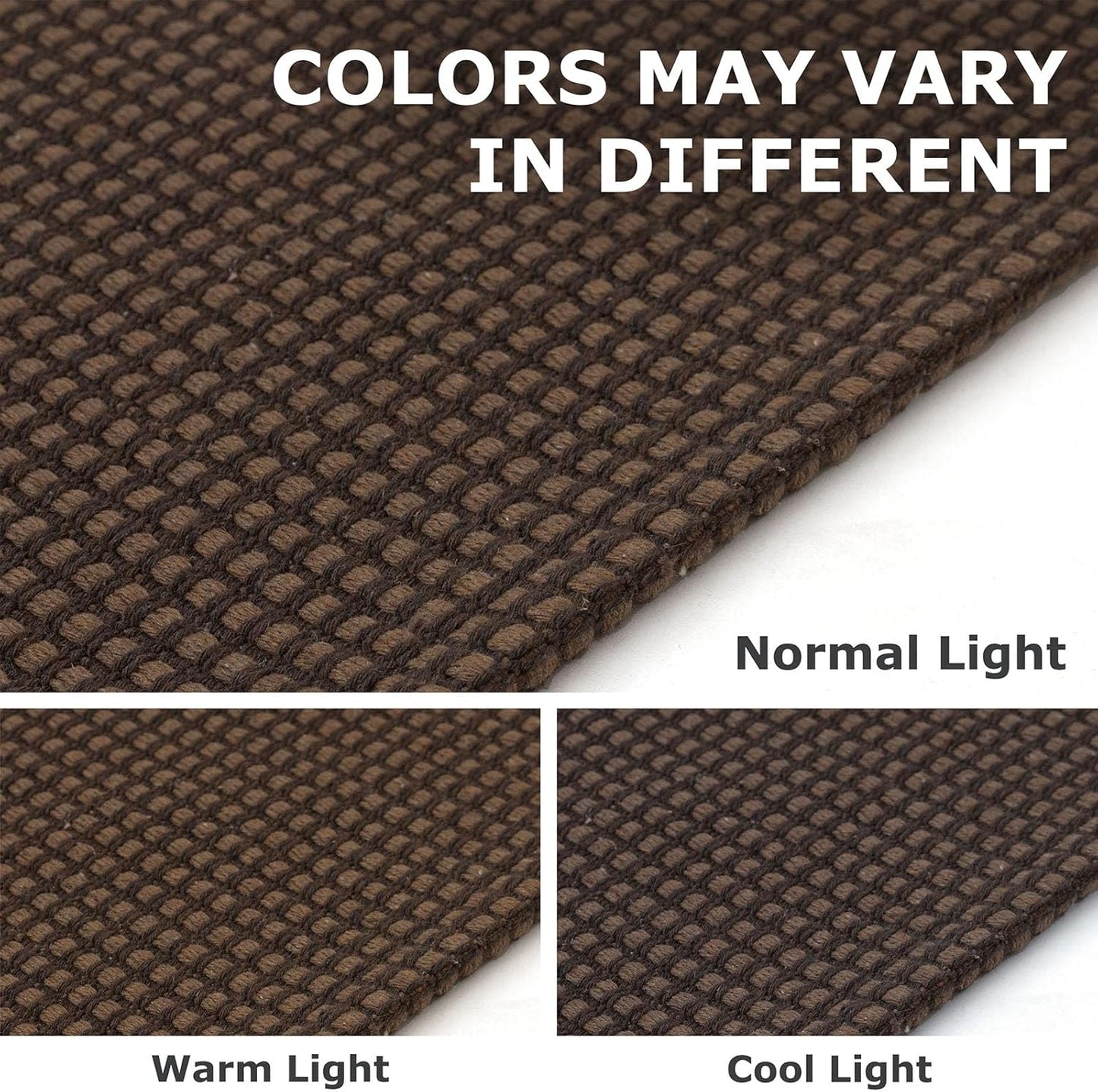 IOHOUZE Washable Area Rug 4x6 Non Slip Rubber Backed Woven Rugs for Entryway Indoor Bedroom Rugs Kitchen Rug Floor Throw Carpet for Entrance Front Door Living Room, Brown