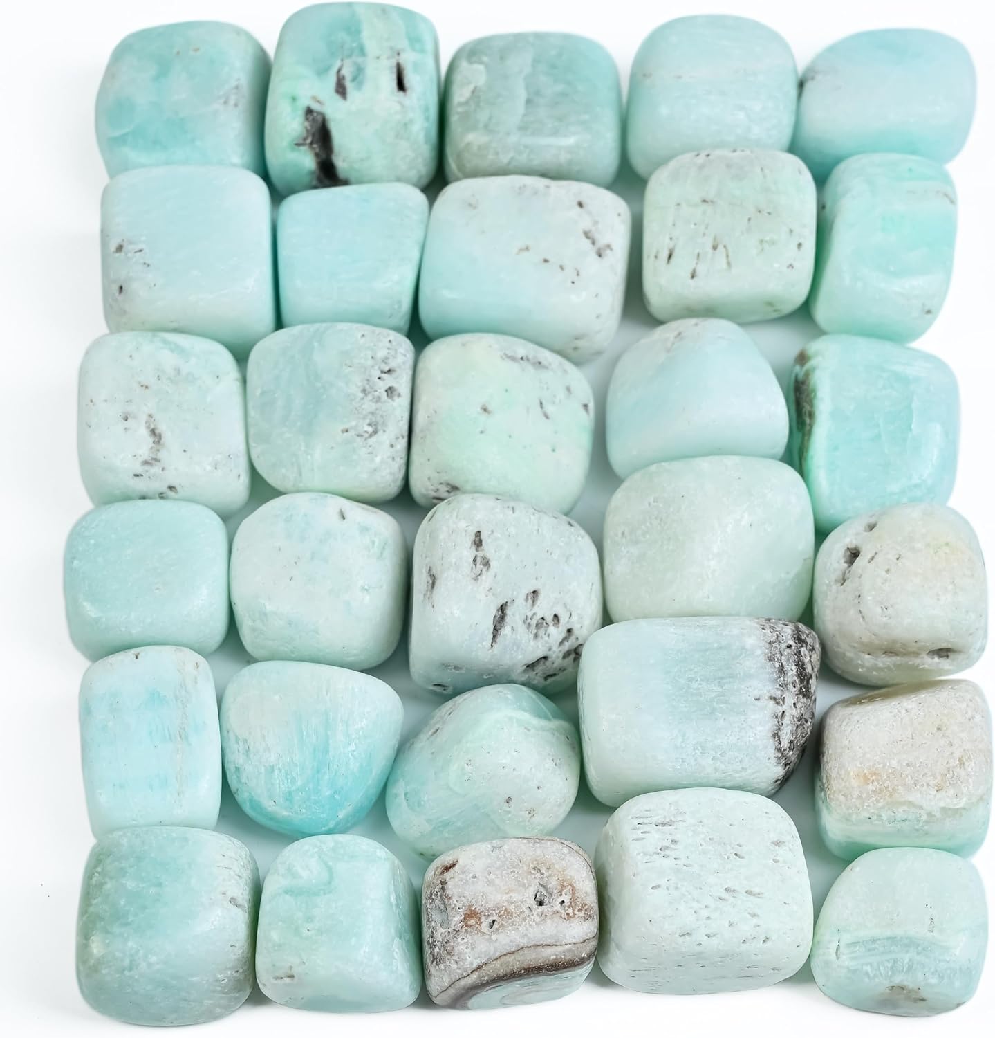 Crocon 1/2LB Blue Aragonite Tumbled Stones and Crystals Bulk Natural Crystal Kit for Reiki Healing Crystal Polished Tumble Chakra Balancing, Good Luck, Reiki Gift, Home Decor Size : 20-25 mm