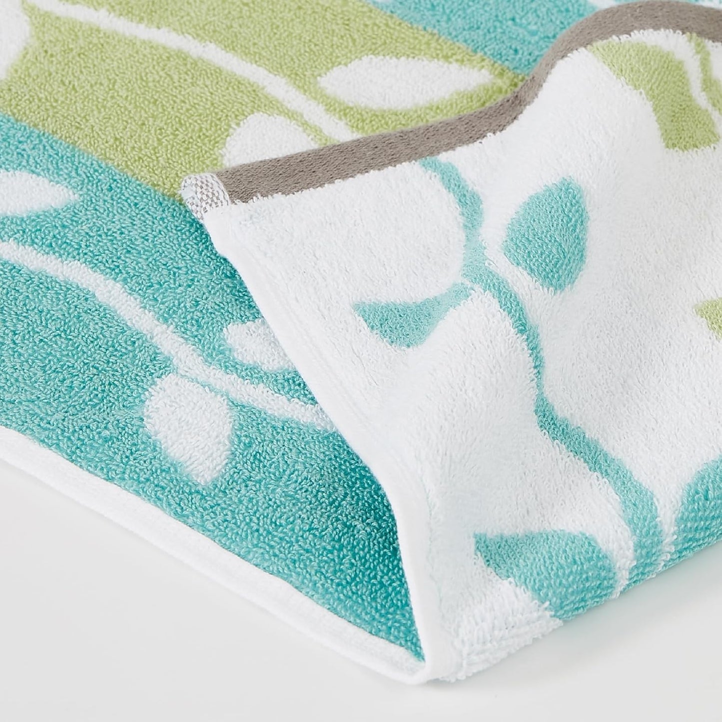 Modern Threads Organic Vines 6-Piece 100% Cotton Towel Set – Yarn Dyed Jacquard & Solid – Includes 2 Bath Towels, 2 Hand Towels, 2 Washcloths – Absorbent, Quick Dry, Soft & Durable – Sage Green