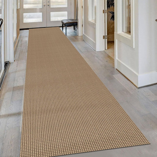 KOZYFLY Extra Long Runners for Hallways 3x16 ft Washable Kitchen Runner Non Slip Rubber Backed Hallway Rug Cotton Entryway Runner Rug Floor Carpet for Indoor Hall, Kitchen, Stair, Tan/Orange/Brown