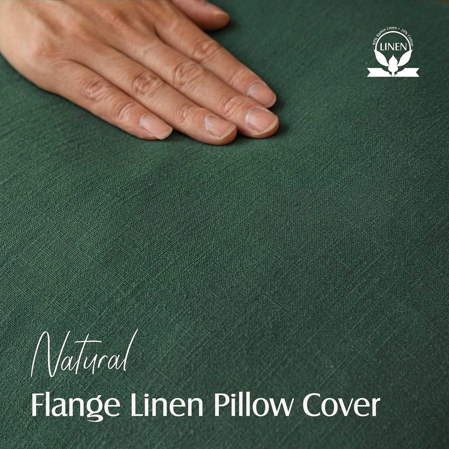 Foindtower Pack of 2, Decorative Linen Soild Throw Pillow Covers Soft Accent Lumbar Cushion Case Boho Farmhouse Pillowcase for Chair Couch Sofa Bedroom Living Room Home Decor 12 x 20 Inch Pine Green