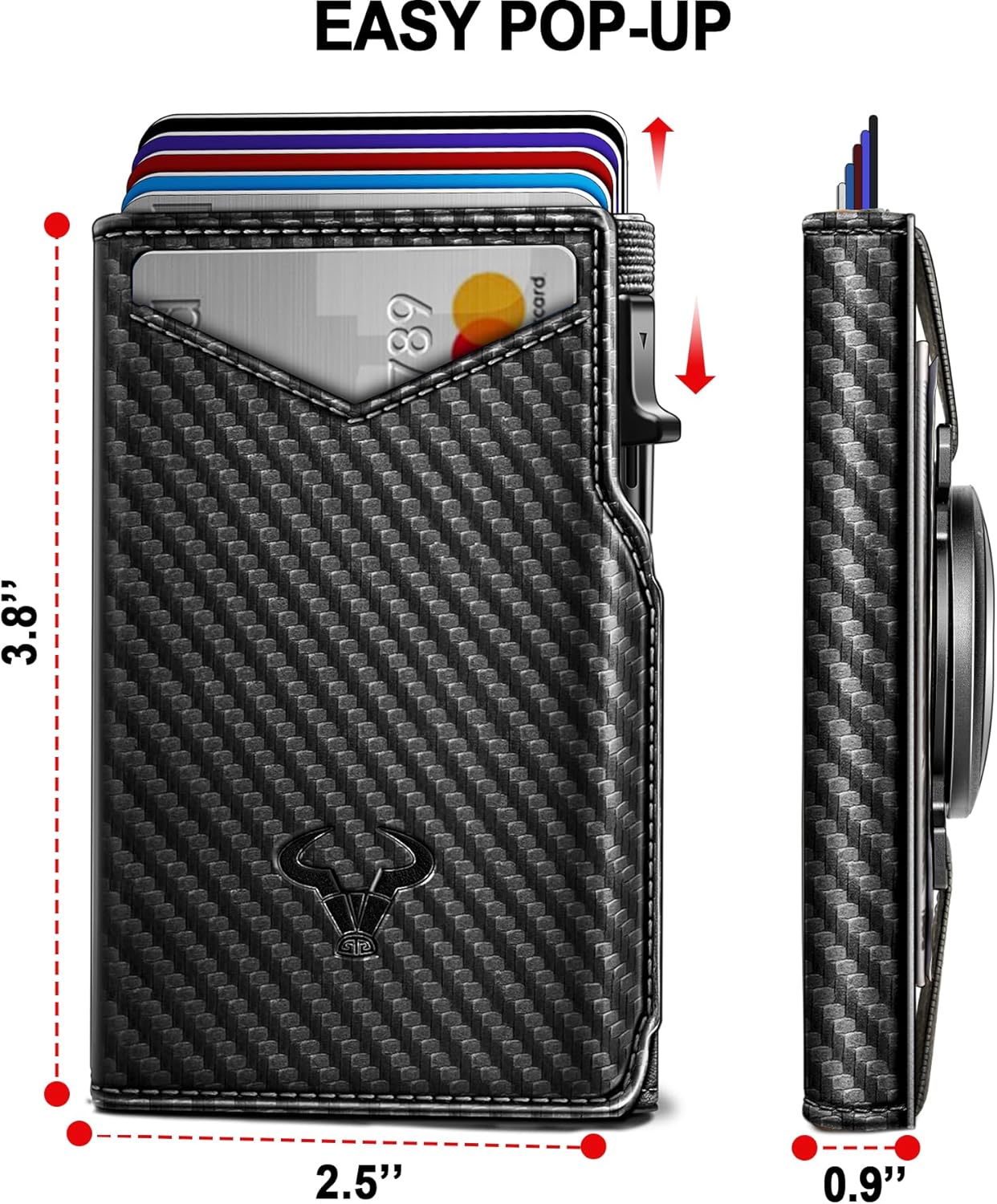 BULLIANT Men Airtag Wallet,Slim Front Pocket Wallet Money Clip for Men Gift 3.8"x2.7",Pop-up Access