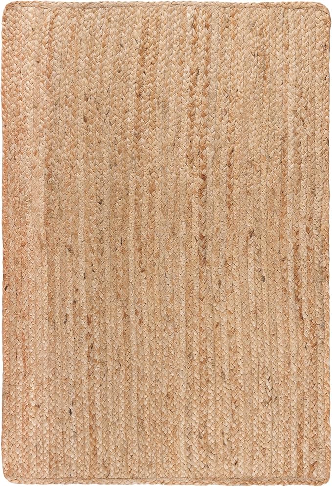 REDEARTH · Rectangular Area Rug - 2'x3' Braided Natural Jute with Non-Skid Backing - Handwoven Boho Rug for Bedroom, Kitchen, Living Room - Farmhouse Aesthetic Home Decor - Durable Handmade Rug