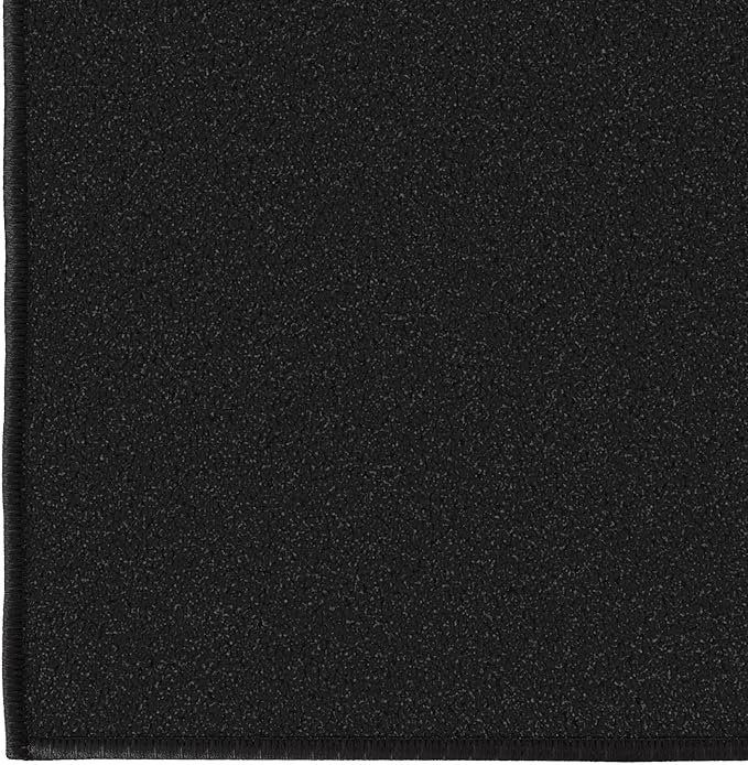 Ottomanson 2x24 Non Slip Extra Long Hallway Runner Rug with Rubber Backing - Solid Modern Kitchen Rug for Bedroom or Living Room, Black, 2' x 24'