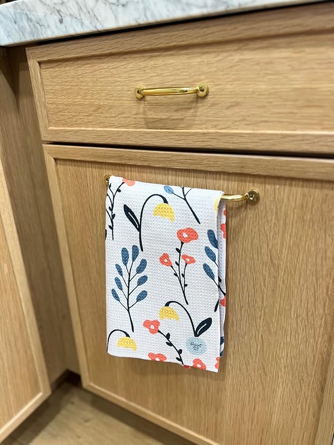 || 2 Pack Double Sided|| Not Your Ordinary Dish Towels || Waffle Weave Microfiber || Tea Towels || Highly Absorbent || Hanging Loop || Dish Cloths || Designer Prints|| Navy