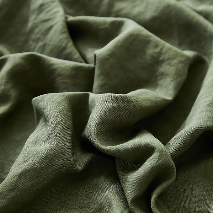Merryword Olive Green Pillow Shams Standard Pillowcases 20x26inch Dark Green Ruffle Cute Pillow Cover Set of 2 Shabby Chic Soft Microfiber