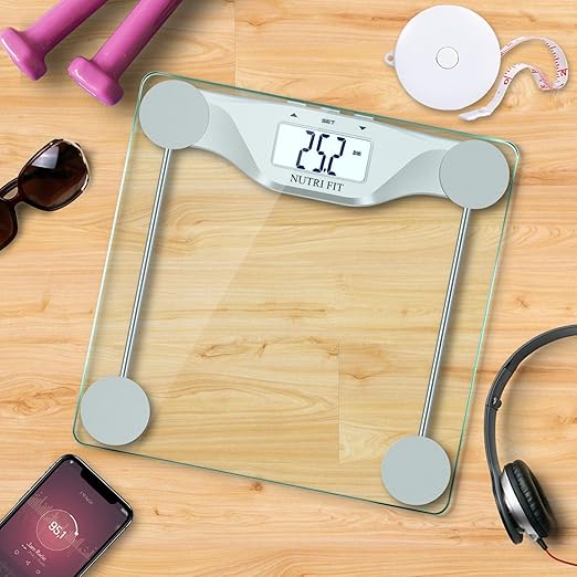 NUTRI FIT Digital Body Weight Bathroom Scale BMI, Accurate Weight Measurements Scale,Large Backlight Display and Step-On Technology,400 Pounds