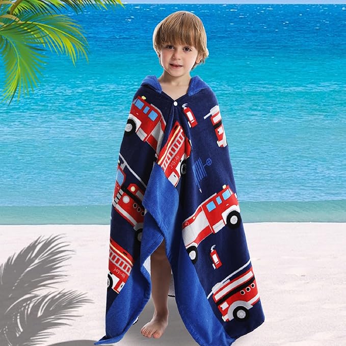 Kids Bath Towels, Kids Towel Girls Boys Hooded Beach,Bathroom,Pool Swim Towels 30 × 50 INCH Large Size Ultra Absorbent Cute Cartoon Animal Full Vitality 100% Cotton Wearable Wrap for Child