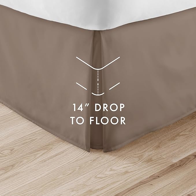 Linen Market Bed Skirt - Ultra Soft Microfiber - Easy Fit with 14 Inch Tailored Drop - Hotel Quality, Shrinkage & Fade Resistant - Bed Cover - King Bed Set - Bedroom Décor - (King,Taupe)