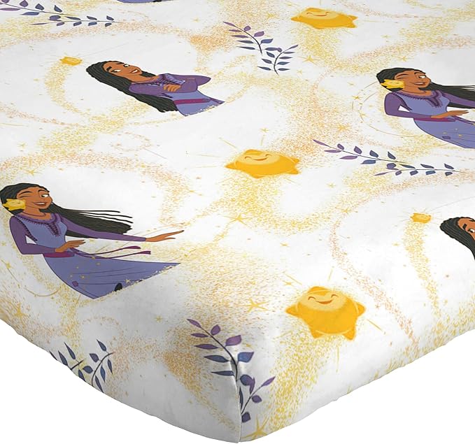 Jay Franco Kids Sheet Set with Fitted, Flat Sheets & Pillow Cover - Ultra-Soft Bedding with Pillowcase for Room Decor, White - Wish, 3 Piece Twin