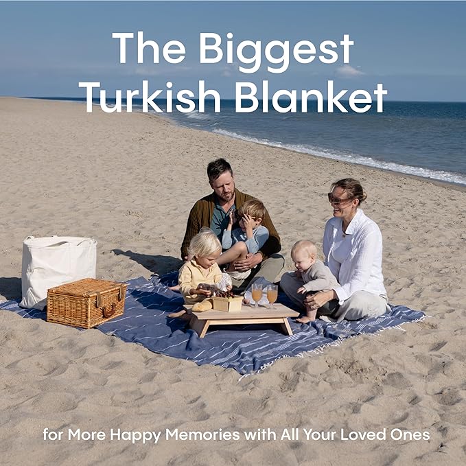 WETCAT Turkish Beach Blanket Sandproof (82"x82") 100% Turkish Cotton, Made in Turkey - Sand Free, Ultra Soft, Extra Large Throw for Picnic – Dark Coral