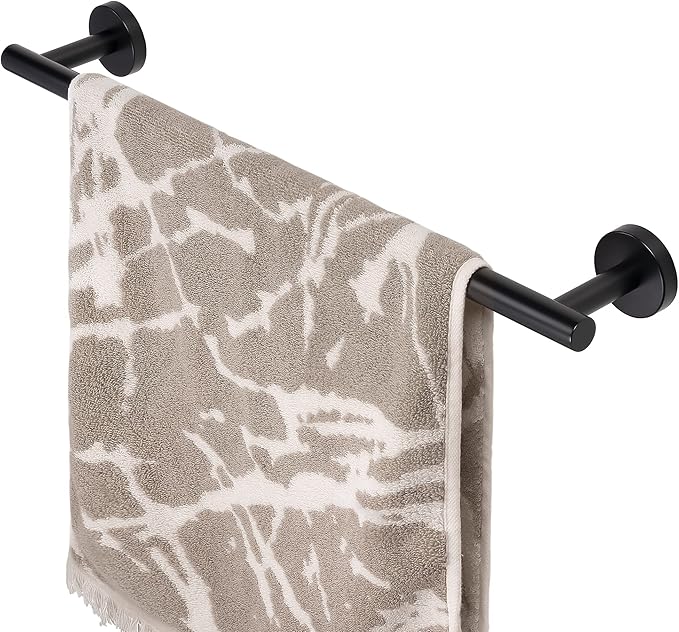 HITSLAM Matte Black 19.8 Inch Towel Bar for Bathroom, SUS304 Stainless Steel Bathroom Towel Rack Wall Mounted, Modern Home Decor Bath Towel Holder with Hardware Accessories