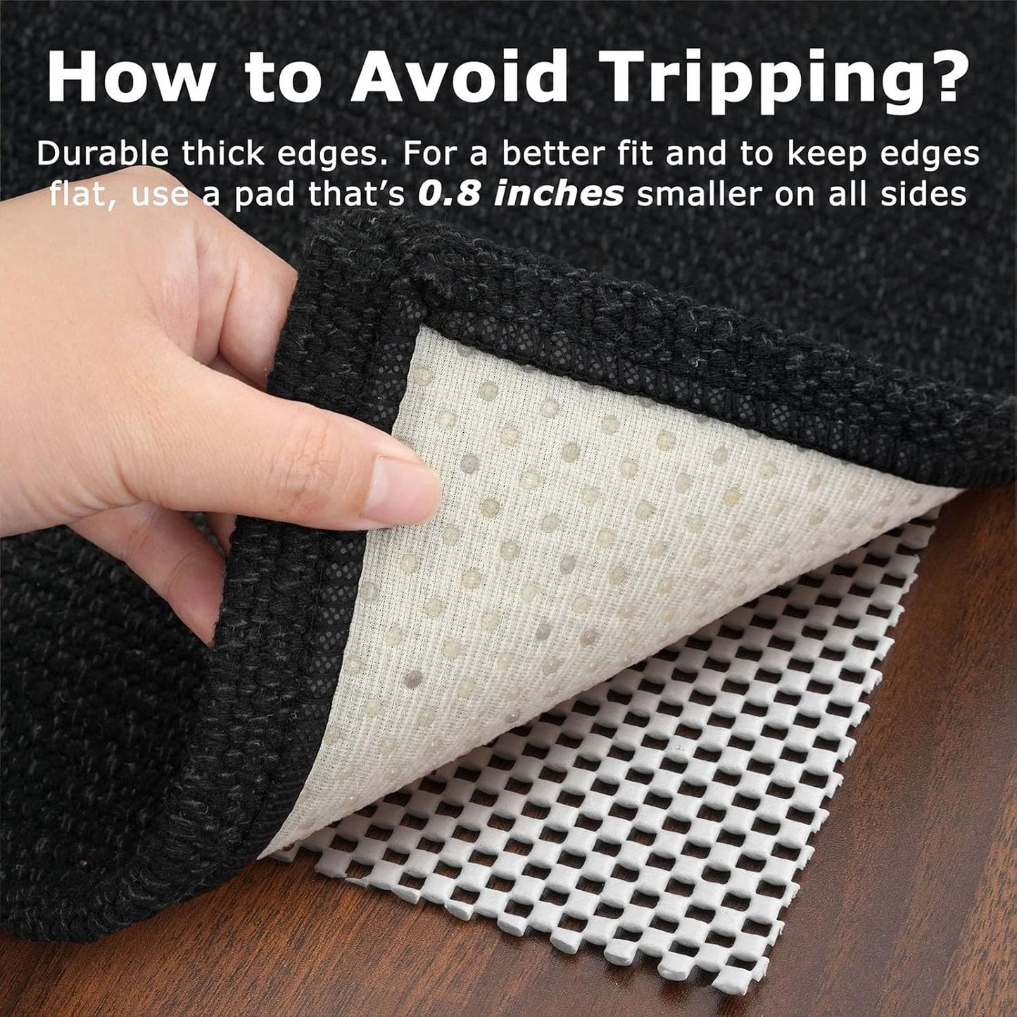 KOZYFLY Washable Runner Rug 3x16 ft Hallway Kitchen Runner Rugs with Rubber Backing Bobo Non Slip Entryway Runner Indoor, Long Carpet Runners for Hall Kitchen Entryway, Black