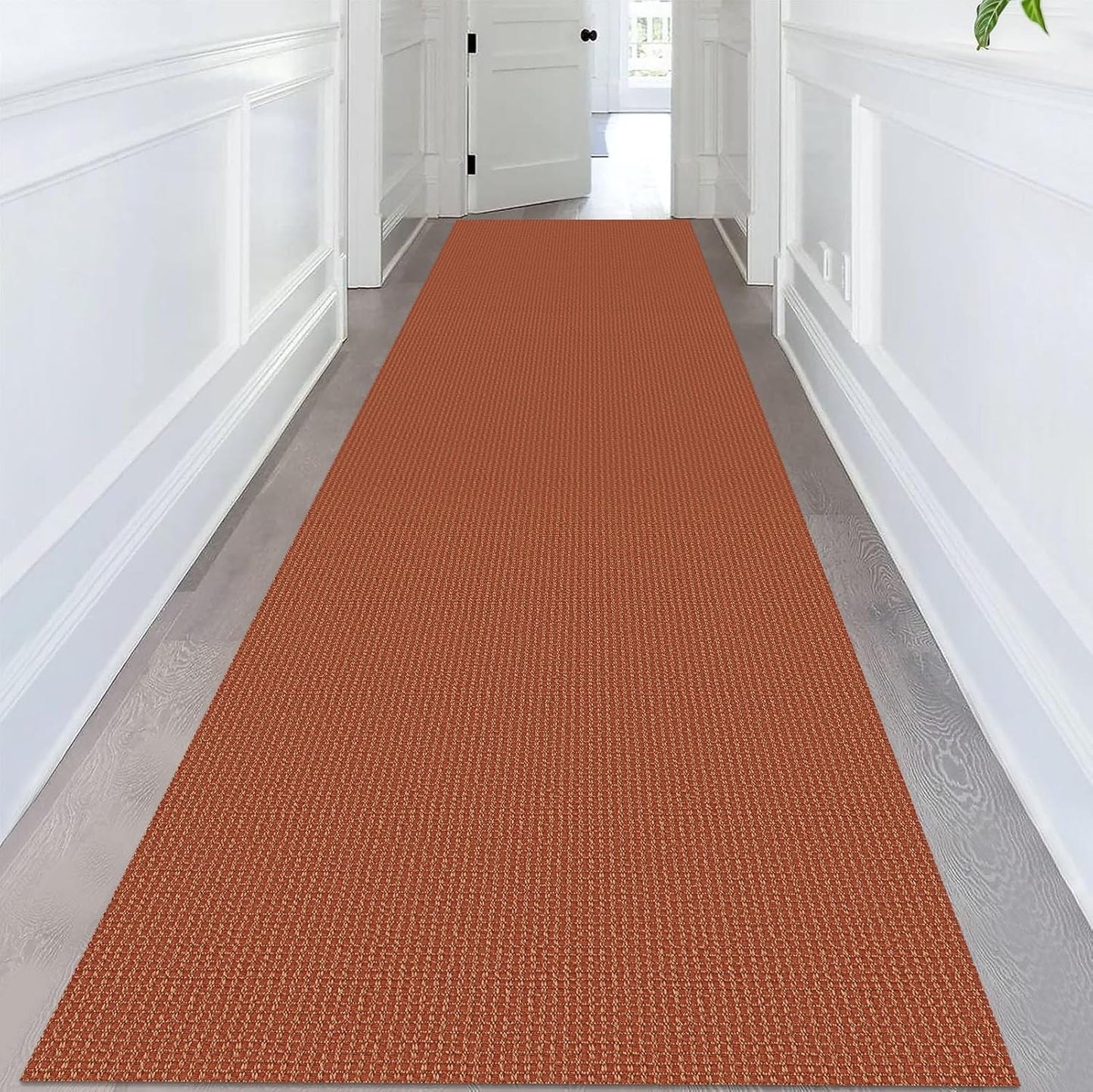 KOZYFLY Extra Long Runners for Hallways 3x14 ft Washable Kitchen Runner Non Slip Rubber Backed Hallway Rug Cotton Entryway Runner Rug Floor Carpet for Indoor Hall, Kitchen, Stair, Orange/Tan