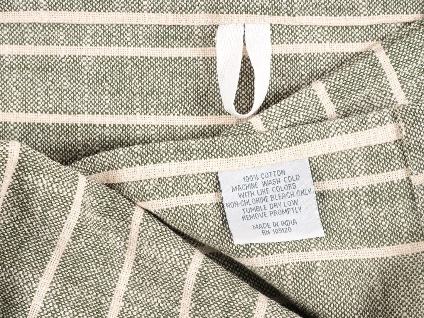 KAF Home Natural Rustic Farmhouse Slubbed Kitchen Towel | 100% Cotton Dish Towel, 18 x 28 Inches | Soft and Absorbent (Olive, Set of 4)