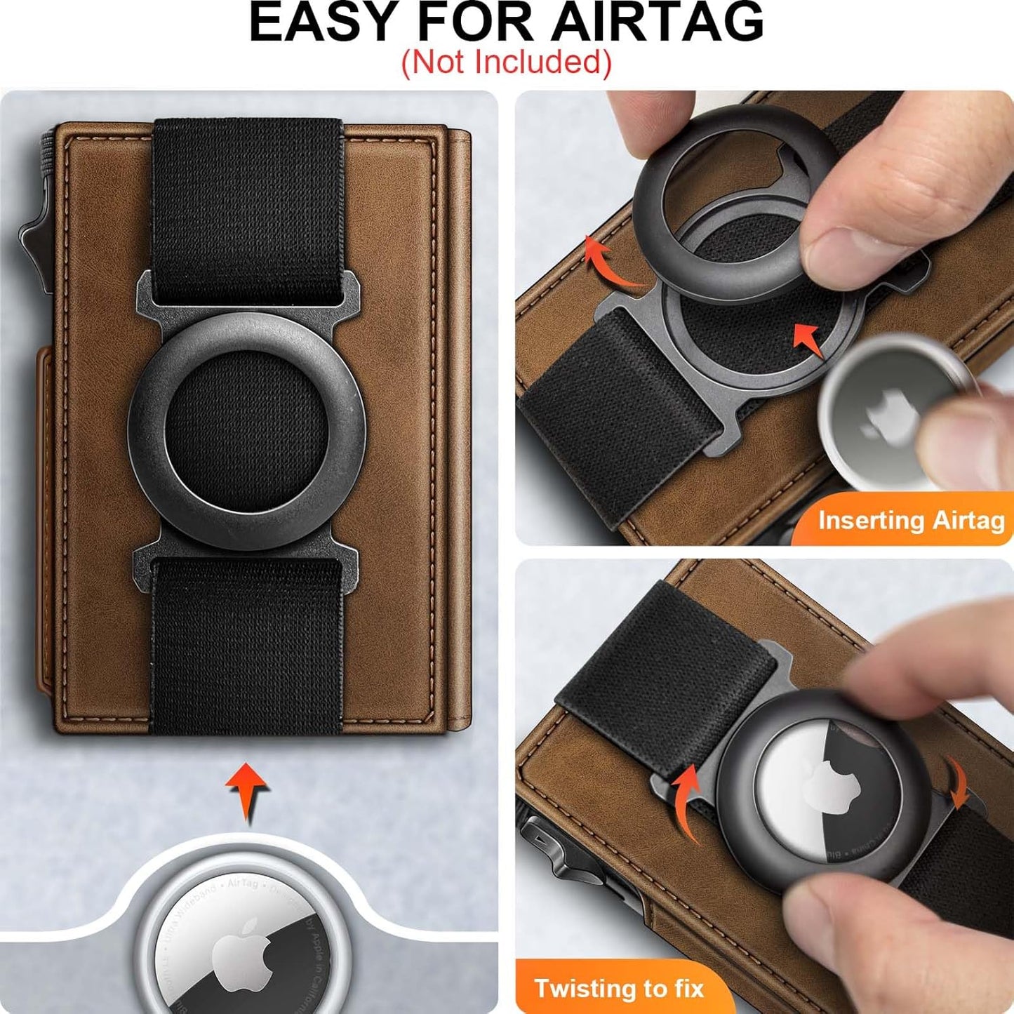 BULLIANT Men Airtag Wallet,Slim Front Pocket Wallet Money Clip for Men Gift 3.8"x2.7",Pop-up Access