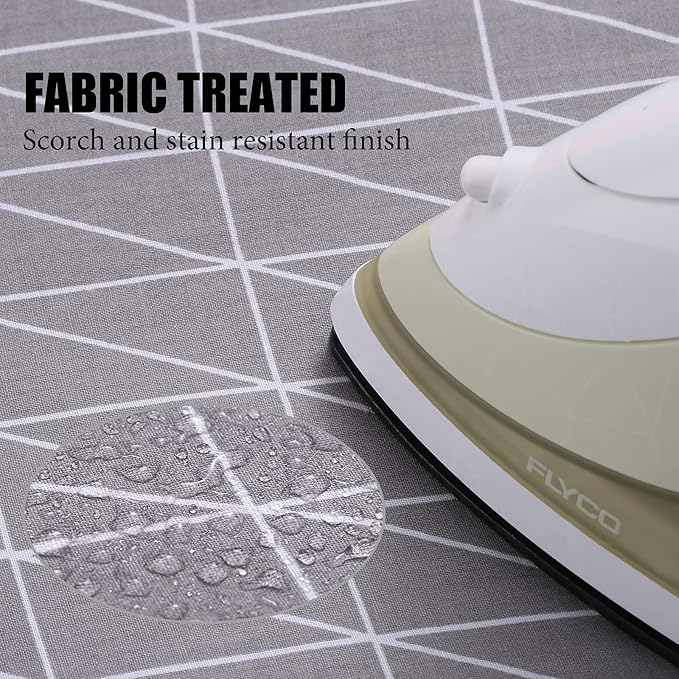 Ironing Board Cover, Full Size Scorch Resistant Padding, Elastic Edge, Heavy Duty Iron Pad Covers Standard Boards, Hook and Loop Fastener Strap Extra Thick