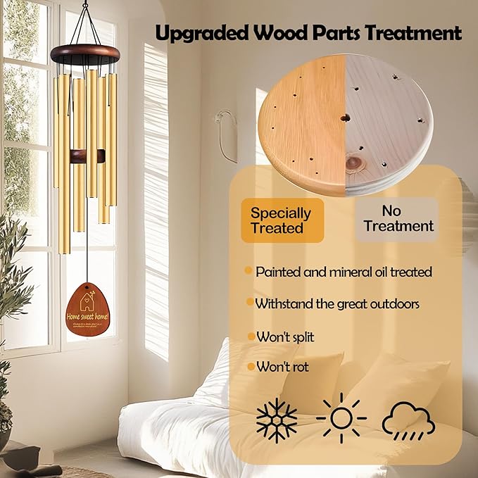 Housewarming Gifts for New Home, Home Sweet Home，House Warming Gift，New Home Gift Ideas，BestGifts for Housewarming，House Warming Gifts for Women or Men，Home Sweet Home，37 Inch Wind Chimes