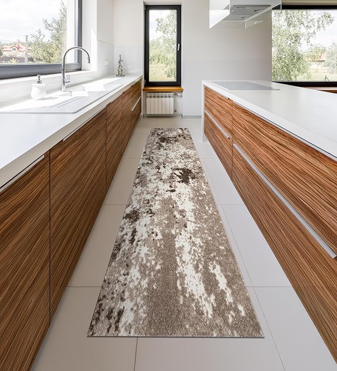 Keen Home Design Area Rugs - 2x14 Non-Shedding, Abstract Rugs for Kitchen, Living Room, Bedroom, Dining Room, Entryway - Size: 2'8" x 14', Multi