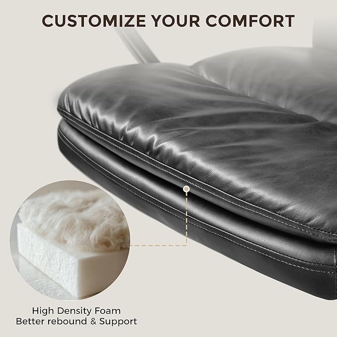 EUREKA ERGONOMIC Home Office Chair Ergonomic Desk Chair, Comfortable Office Chair Leather Executive Chair Mid Century Vintage 360° Swivel with Lumbar for Office Home Bedroom