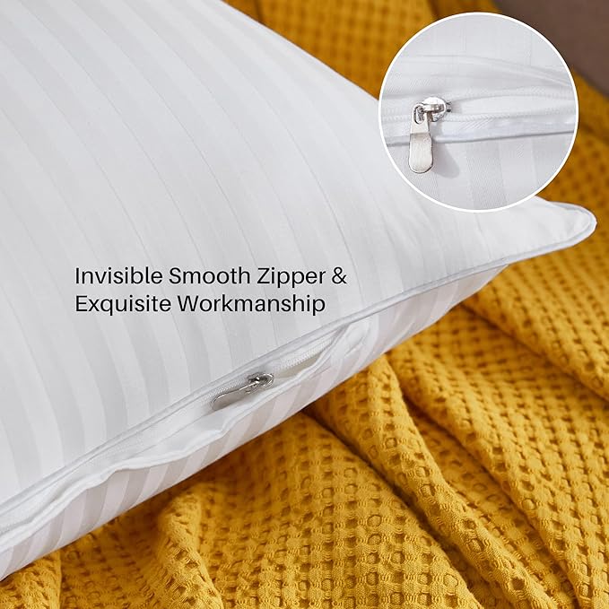 Oubonun 26 x 26 Euro Pillow Inserts, Firm and Fluffy Decorative Square Pillows for Couch Bed Sofa with Soft Cotton Cover White Cushion with Down Alternative Pack of 2