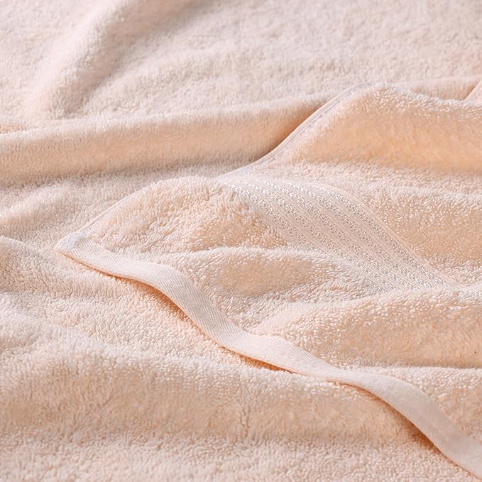 Superior Egyptian Cotton 12-Piece Towel Set, Assorted Towels for Home Bathroom, Guest Bath Decor Essentials, Includes 4 Bath, 4 Hand, 4 Face Towels/Washcloths, Quick Dry, Absorbent - Peach