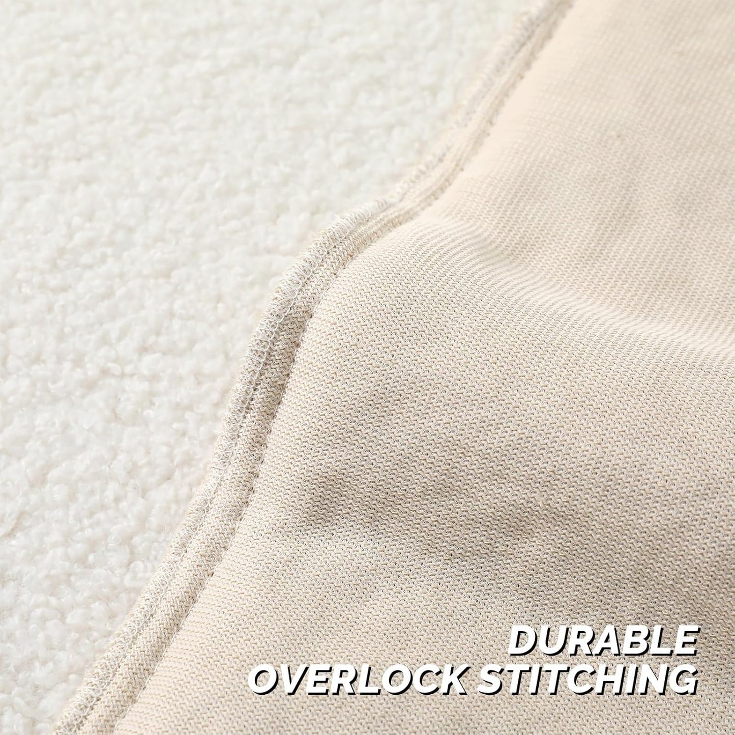 FUTEI Beige Throw Pillow Covers 18x18 Inch Set of 2,Furry Faux Fur Teddy Boucle Textured Cushion Covers,Soft Fluffy Decorative Pillow Case,Home Decor for Couch Bed Living Room Office Car