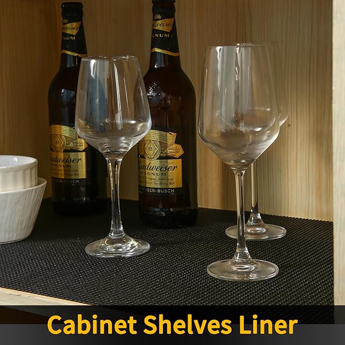 iwtmm Drawer Shelf and Cabinet Liners Non-Adhesive Extra Strong Grip - Keep Items in Place for Kitchen, Bathroom, Office & Wardrobe, Heavy Duty Anti-Slip Liners for Cabinets, Cupboards, Drawers