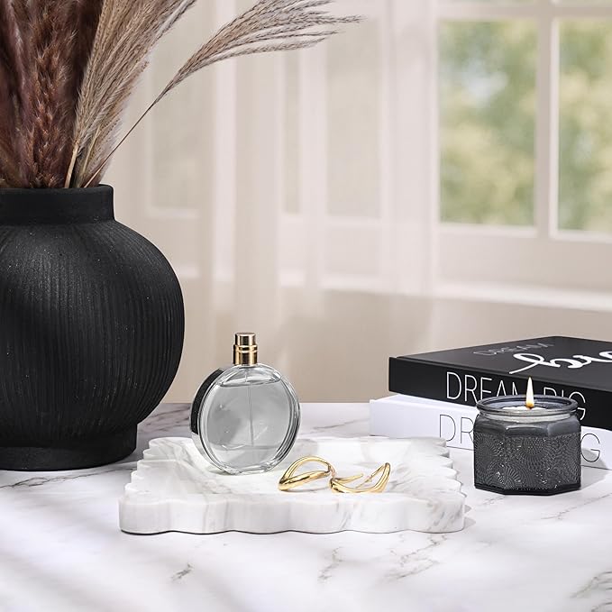 Marble Home Accessory Tray, Elegantly Designed Multi-Purpose Tray, Decorative and Versatile for Living Room, Bathroom, Office, Kitchen (Volakas)