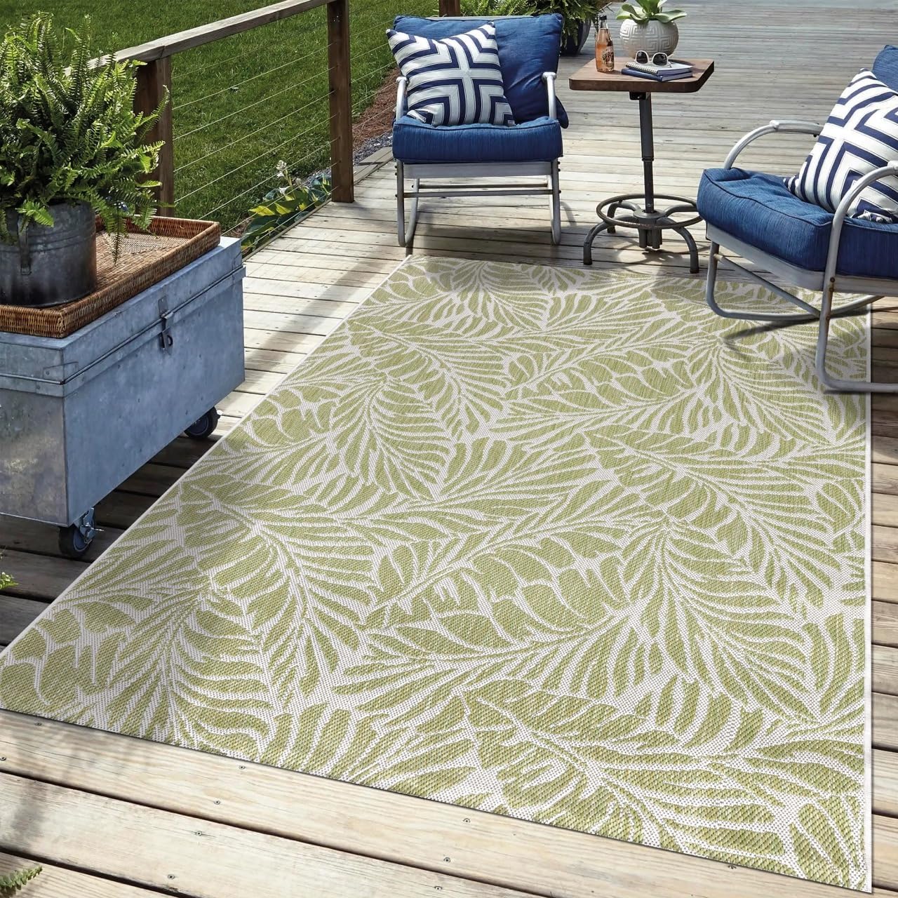 Keen Home Design Terrace Outdoor Area Rug - 9x12 Washable Indoor/Outdoor Rug for Patio, Kitchen, Balcony, Beach, Garden, Deck and Porch, Size: 8'10"x12'