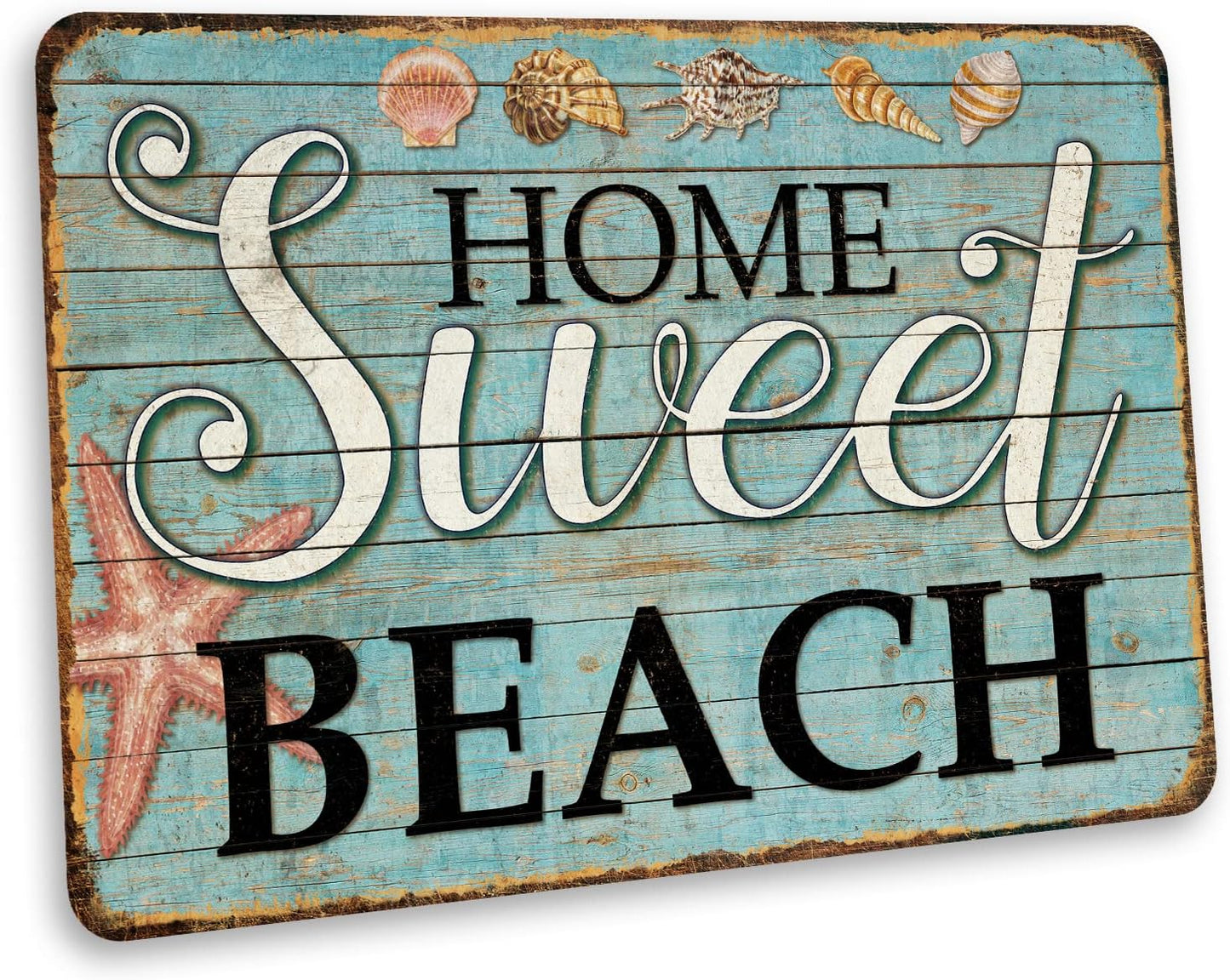 Home Sweet Beach Sign Beach Decor Ocean Decorations Nautical Signs Seashell Home Wall Gifts 8x12 108122001044