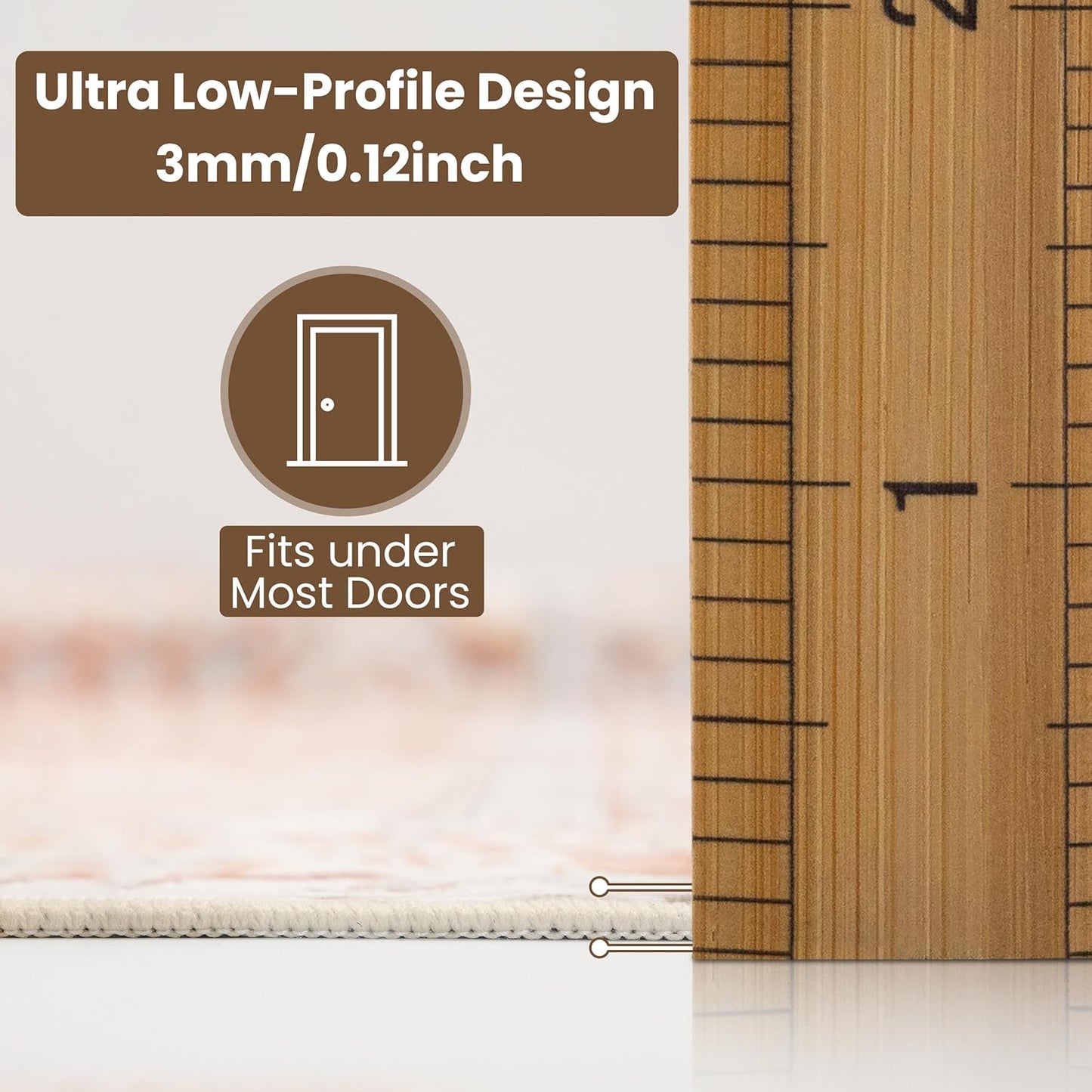 Washable Area Rug 6x9 | Non Slip Area Rug for Living Room, Bedrooms, Dining Room | Ultra-Soft Flannel Carpet Area with Rubber Backing (Brick Red, 6x9)