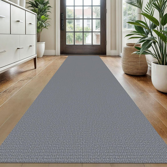 KOZYFLY Washable Runner Rug 2x10 ft Hallway Kitchen Runner Rugs with Rubber Backing Bobo Non Slip Entryway Runner Indoor, Long Carpet Runners for Hall Kitchen Entryway, Grey