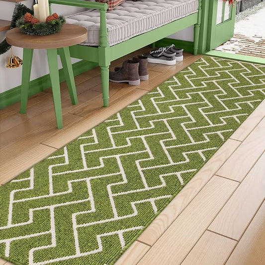 hicorfe Kitchen Runner Rugs 20"x48", Non-Slip Kitchen Mats for Floor, Super Absorbent and Stain Resistant Kitchen Rug, Machine Washable Rugs for Kitchen, Hallway, Laundry,Sink(Sage Green)