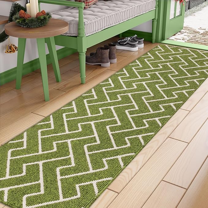 hicorfe Kitchen Runner Rugs 20"x59", Non-Slip Kitchen Mats for Floor, Super Absorbent and Stain Resistant Kitchen Rug, Machine Washable Rugs for Kitchen, Hallway, Laundry,Sink(Sage Green)